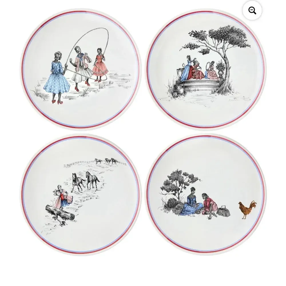 RARE Sheila Bridges Walmart Philadelphia Harlem Toile 4 Salad Plates SEALED